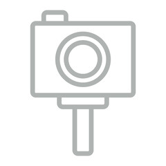 Hand Camera Vector Line Grey Icon Design