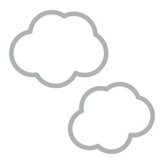 Cloud Vector Line Grey Icon Design