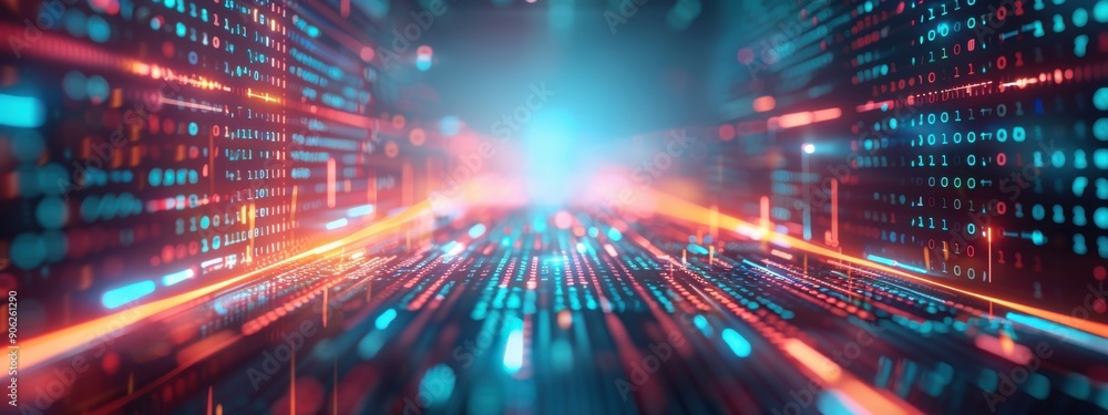 Poster firewall security, holographic end-to-end tor, futuristic encryption methods, dark tech background
