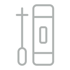 Skiing Vector Line Grey Icon Design