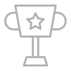 Trophy Vector Line Grey Icon Design