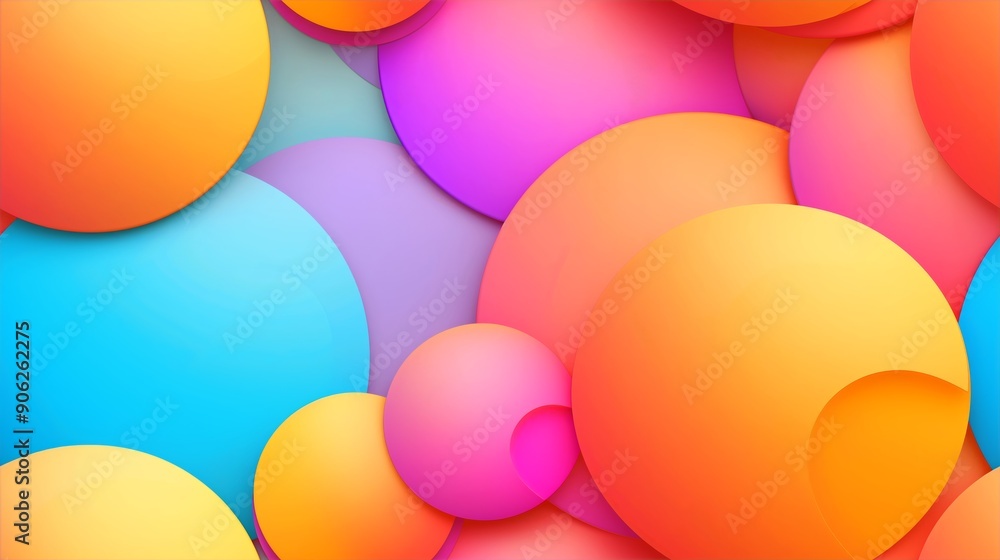 Poster a colorful background with many different colored circles. the circles are of various sizes and colo