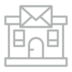 Post Office Vector Line Grey Icon Design