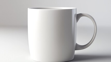 Fototapeta premium A ceramic mug with a unique shape meticulously styled against a clean white background 