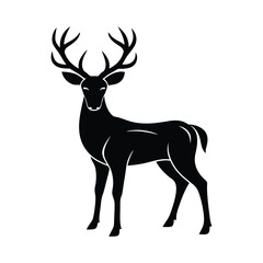 A silhouette of a deer