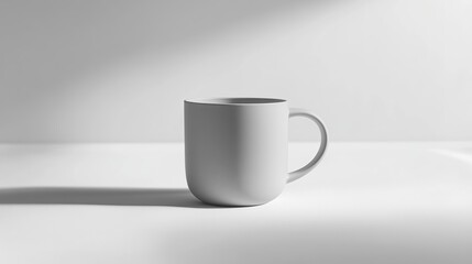 Obraz premium A ceramic mug with a unique shape meticulously styled against a clean white background 