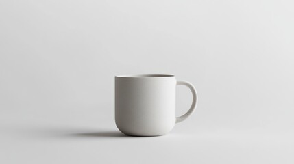 Obraz premium A ceramic mug with a unique shape meticulously styled against a clean white background 