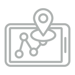 Gps Navigation Vector Line Grey Icon Design