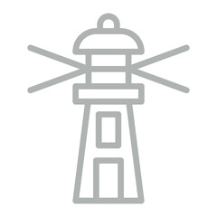 Lighthouse Vector Line Grey Icon Design