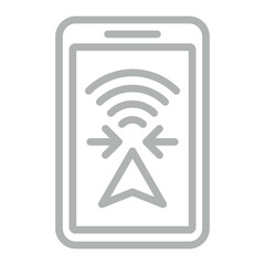 Navigation App Vector Line Grey Icon Design