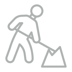 Roadworks Vector Line Grey Icon Design