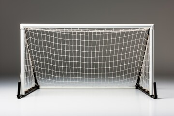 Vintage soccer ball and goalpost. 