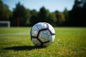 Vintage soccer ball and goalpost. 