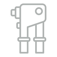 Riveter Vector Line Grey Icon Design