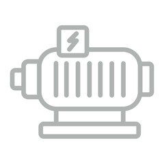 Motor Vector Line Grey Icon Design