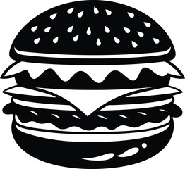hamburger Black and white