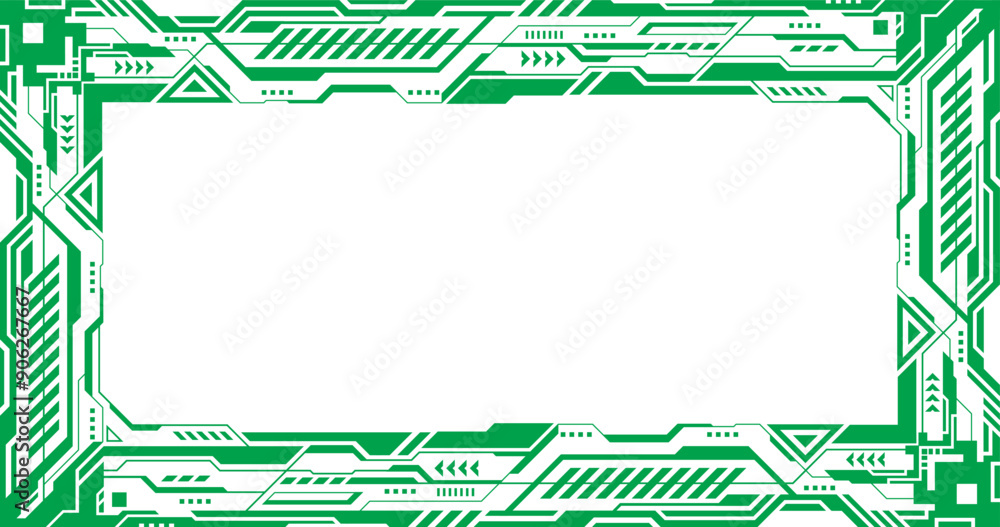 Poster frame futuristic hud technology modern abstract geometric shape vector design.