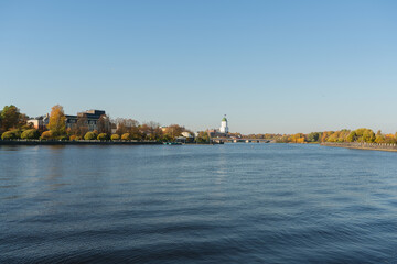 Fototapeta premium cityscape of wiborg with castle view