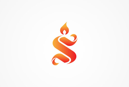 Letter S Flame Logo, letter S with flame combination, usable for brand business and company logos, vector illustration