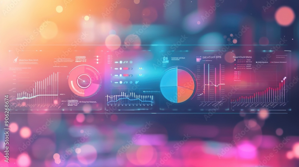 Poster predictive analytics dashboard showing market trends and forecasts, predictive analytics, data analy