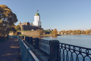 embankment of Wiborgs bay and castle view