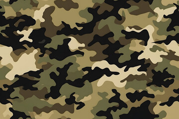 Fototapeta premium Camouflage seamless pattern, military fabric background texture