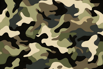Fototapeta premium Camouflage seamless pattern, military fabric background texture