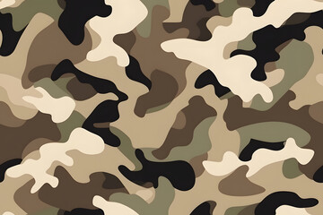 Fototapeta premium Camouflage seamless pattern, military fabric background texture