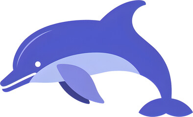 Fototapeta premium Minimal Dolphin Icon in Sleek Blue Design for UI and Branding Applications