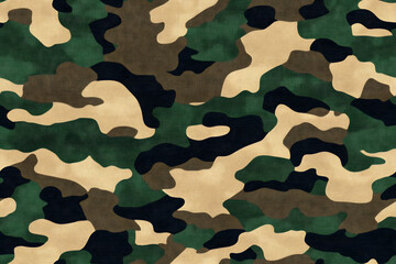 Camouflage seamless pattern, military fabric background texture