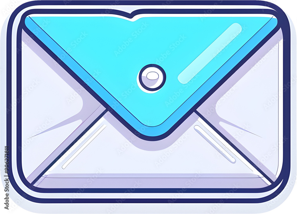 Poster minimalist flat envelope icon for digital communication and ui design
