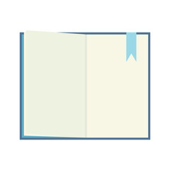 Open Hard Cover Book With Blue Bookmark Icon
