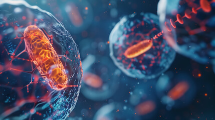 "Microscopy of a Futuristic Genetically Engineered Cell: Insights into Advanced Genetic Research"
"Exploring Genetic Engineering Through Microscopy: A Glimpse at Futuristic Cell Designs"