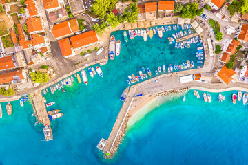 View of the city Bol in Croatia, popular travel destination on Island Brac.