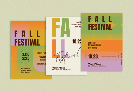 Minimal Fall Festival Flyer Layouts