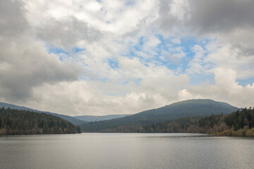 Lake Mummelsee at the Nationalpark Schwarzwald, Black Forest National Park in Baden-Württemberg