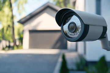 Surveillance camera on the property of a residential building (A.I.-generated)