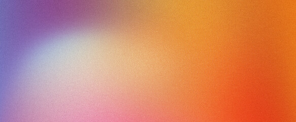 Vibrant grainy gradient background, purple blue orange abstract noise texture poster banner cover design