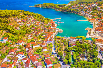 view of the city Jelsa in Croatia, island Hvar famous travel places