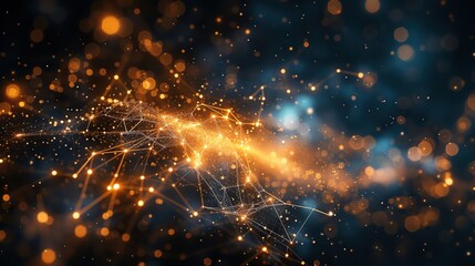 Obraz premium Stock photo of a constellation close-up, stars connected by imaginary lines to form ancient symbols, blending astronomy with mythology