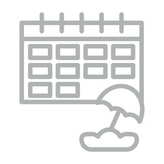 Holiday Vector Line Grey Icon Design