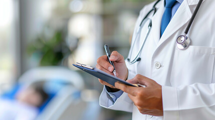 Doctor Meticulously Keeping Patient Medical Records for Better Health Outcomes