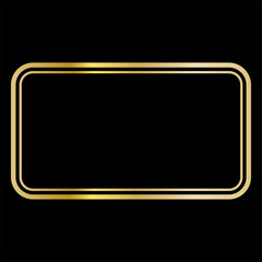 二重線のクラシカルな形,高級感のある金のグラデーションフレーム,ラベルイラスト