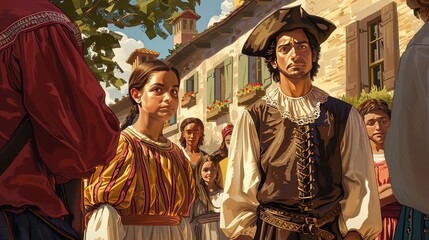 Columbus Day heritage month kickoff, public celebration, cultural appreciation, realistic illustration