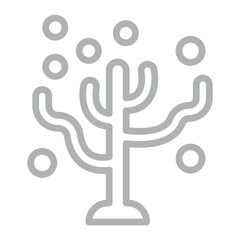Coral Bleaching Vector Line Grey Icon Design