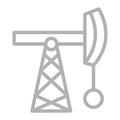 Fossil Fuels Vector Line Grey Icon Design