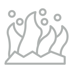 Algae Bloom Vector Line Grey Icon Design