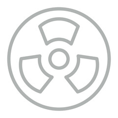 Radiation Symbol Vector Line Grey Icon Design