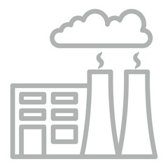 Factory Pipes Vector Line Grey Icon Design