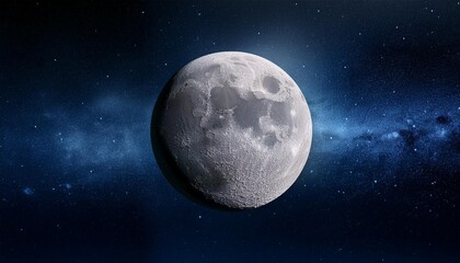 Fototapeta premium Panoramic view of the moon out in the space